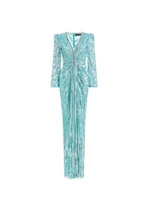 Jenny Packham Darcy sequin-embellishment maxi dress - Blue