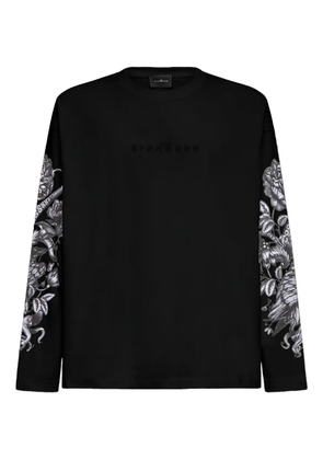 John Richmond floral-print long-sleeve T-shirt - Black
