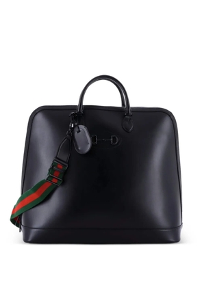 Gucci Pre-Owned Horsebit 1955 Web Duffle Bag Leather Large travel bag - Black