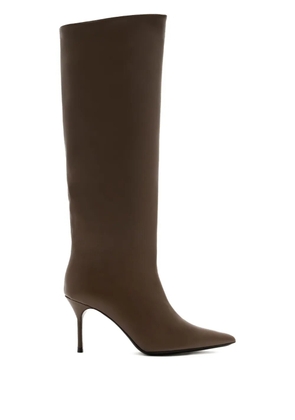 STAUD 80mm pointed-toe leather boots - Brown