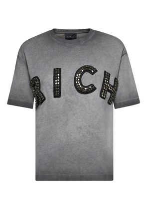 John Richmond embellished logo T-shirt - Grey