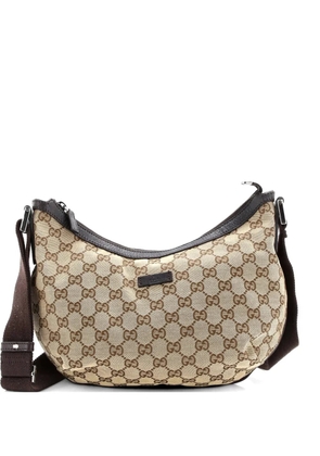 Gucci Pre-Owned Saddle Zip Messenger Bag GG Canvas with Leather Medium crossbody bag - Brown