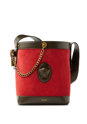 Versace Pivot small suede bucket bag - Red