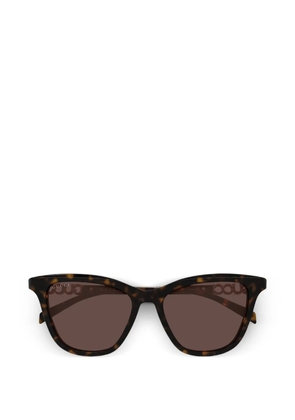 Gucci Eyewear cat-eye logo-detail sunglasses - Brown