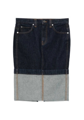 KHAITE Kilian cuffed denim midi skirt - Blue