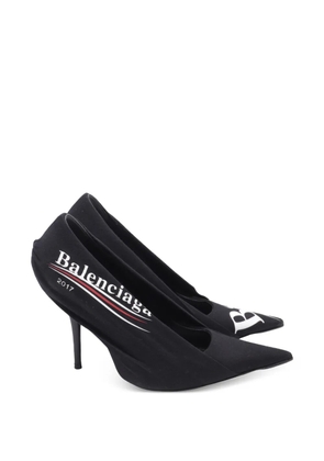 Balenciaga Pre-Owned logo-print pointed pumps - Black