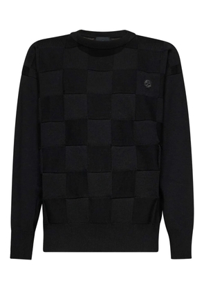 John Richmond square-panel merino-wool jumper - Black
