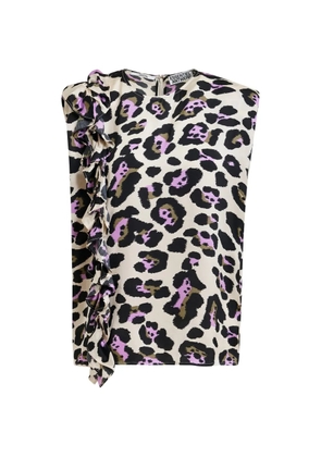 Essentiel Antwerp ruffle-detail leopard-print blouse - Neutrals