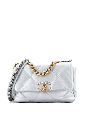 CHANEL Pre-Owned 19 Flap Bag Quilted Leather Medium crossbody bag - Silver