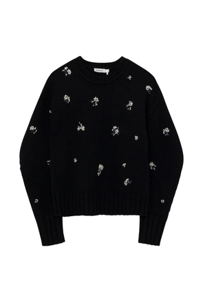 Simkhai Coraline floral-embellished crew-neck sweater - Black