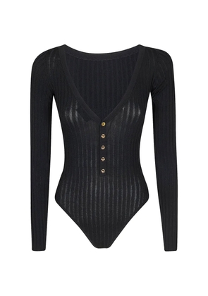 Elisabetta Franchi buttoned long-sleeve bodysuit - Black