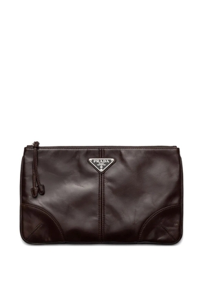 Prada leather clutch - Brown