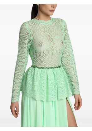 MIAU by Clara Rotescu Venus lace-detail peplum maxi dress - Green