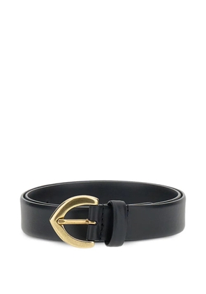 Bax Lab gold buckle leather belt - Black