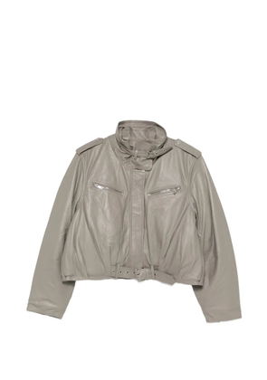 Gestuz Leva leather jacket - Grey