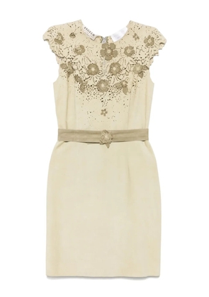 A.N.G.E.L.O. Vintage Cult 2000s pre-owned floral-embellished mini dress - Neutrals