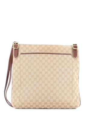Gucci Pre-Owned Vintage Belted Flat Messenger GG Canvas Large crossbody bag - Brown