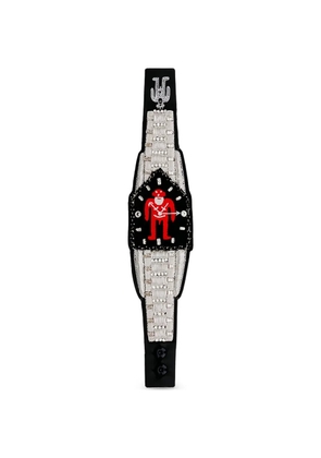Walter Van Beirendonck beaded-appliqué bracelet - Black