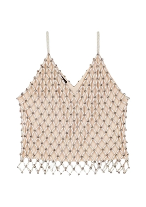 Maje beaded V-neck top - Neutrals
