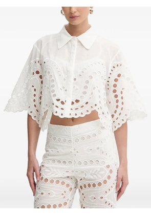 Charo Ruiz Ibiza Storm scallop-trim eyelet blouse - White
