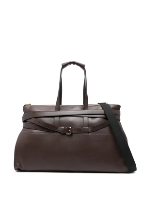 Moschino Tie Me buckle leather holdalls - Brown