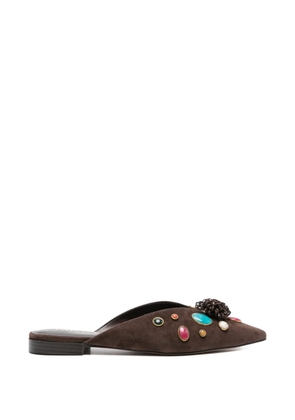 TWINSET embellishment flat mules - Brown