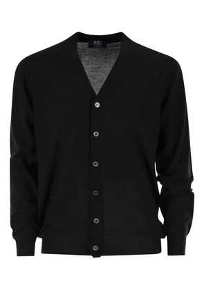 Fedeli V-neck buttoned cardigan - Black