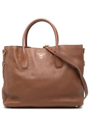 Prada Pre-Owned 2000-2026 Vitello Daino Open Convertible Tote satchel - Brown
