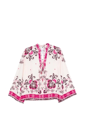 TWINSET floral-print tie-fastening blouse - Pink
