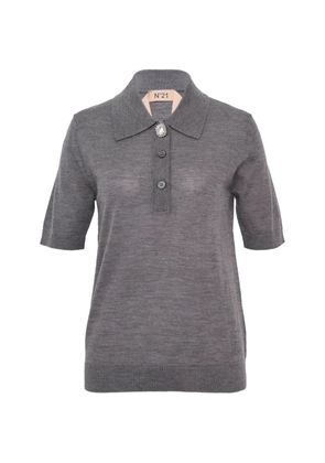 Nº21 button embellished top - Grey