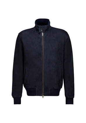 Boglioli zipped leather bomber jacket - Blue