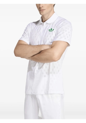 adidas zip-detail polo shirt - White