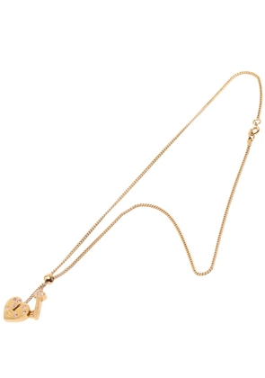 CHANEL Pre-Owned 2002 Gold Plated Heart Lock And Key Pendant Necklace costume necklace