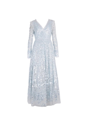 Needle & Thread sequin-embellishment V-neck gown maxi dress - Blue