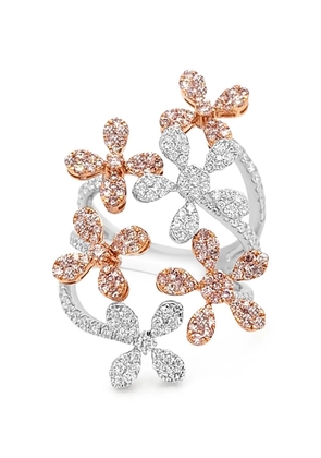 HYT Jewelry floral-motif diamond ring - Silver