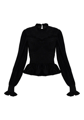 AllSaints smocked ruffled top - Black
