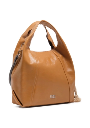 Bimba y Lola medium logo-plaque tote bag - Brown
