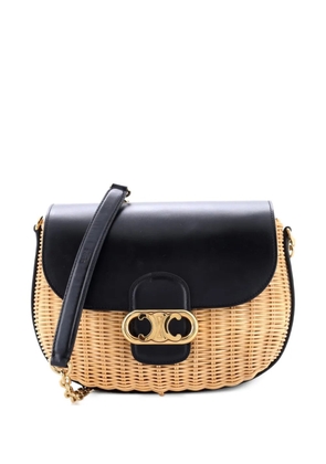 Celine Pre-Owned Chaine Maillon Triomphe Bag Wicker with Leather Small crossbody bag - Black