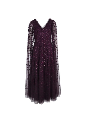 Needle & Thread cape-sleeve gown maxi dress - Purple