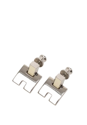 Hermès Pre-Owned 2000-2026 Silver Plated Enamel Eileen Push Back Earrings costume earrings