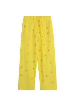 A Paper Kid Popeline elasticated embellished trousers - Yellow