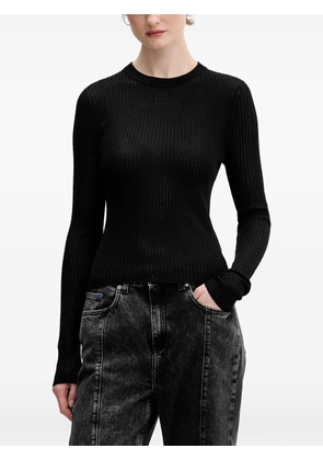 HUGO Somya ribbed long-sleeve sweater - Black