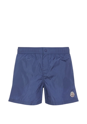 Moncler logo patch swim shorts - Blue
