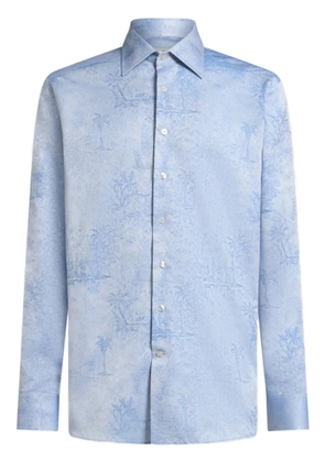 ETRO safari-jacquard shirt - Blue
