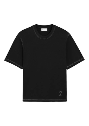 AMI Paris Ami De Coeur logo-detail topstitching T-shirt - Black
