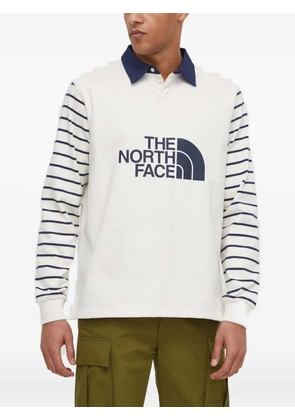 The North Face striped-arm logo-print polo shirt - Neutrals