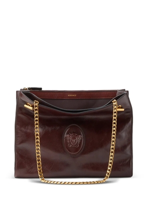 Versace Cabine leather shoulder bag - Brown