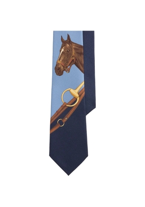 Polo Ralph Lauren equestrian-print silk tie - Blue