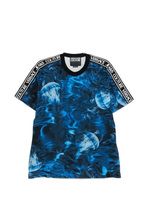 Versace Jeans Couture logo-tape graphic T-shirt - Blue