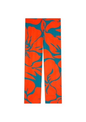 DRIES VAN NOTEN floral-print trousers - Orange